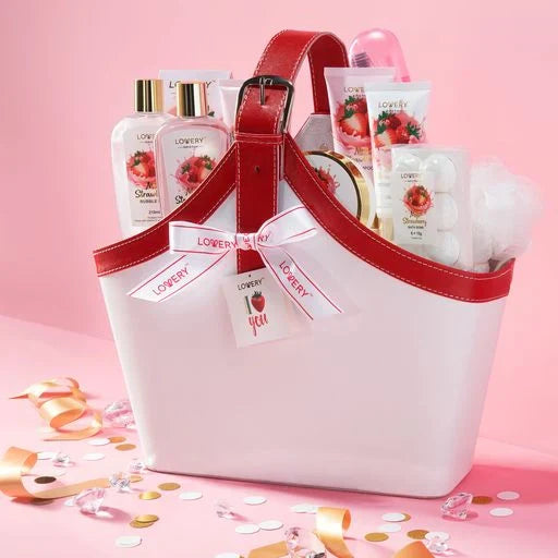 Home Spa Kit Gift Set - Strawberry Milk Bath Set, 25 Pieces