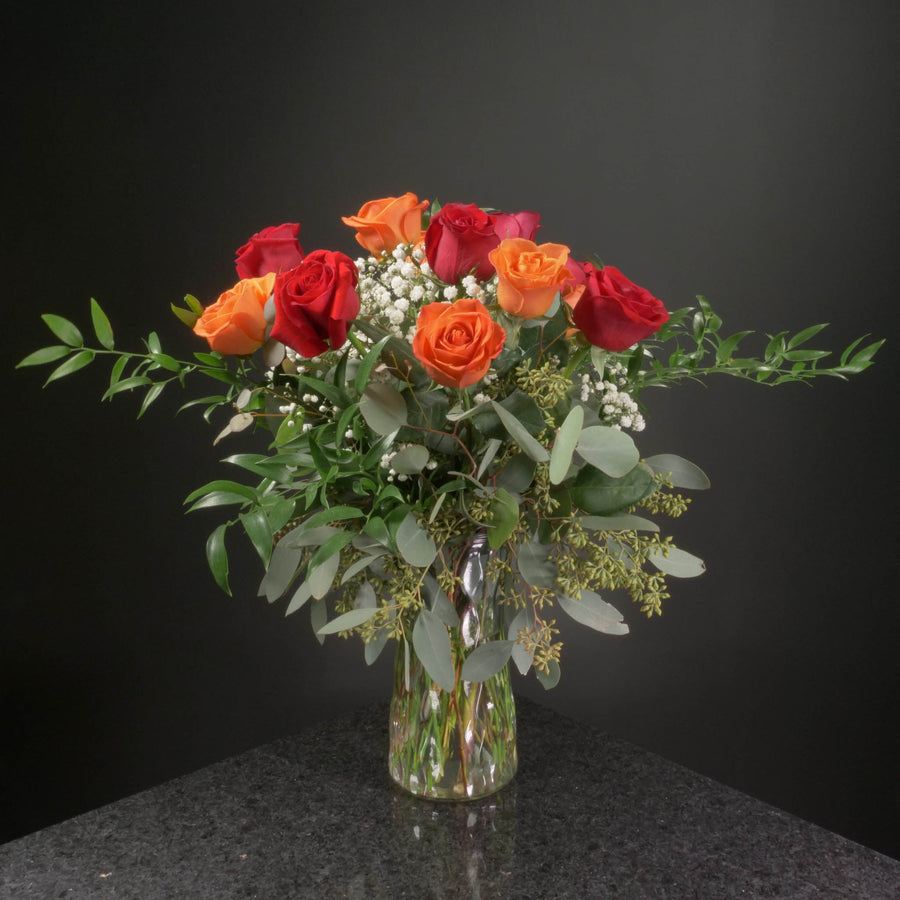  12 Roses / Vase / Fancy