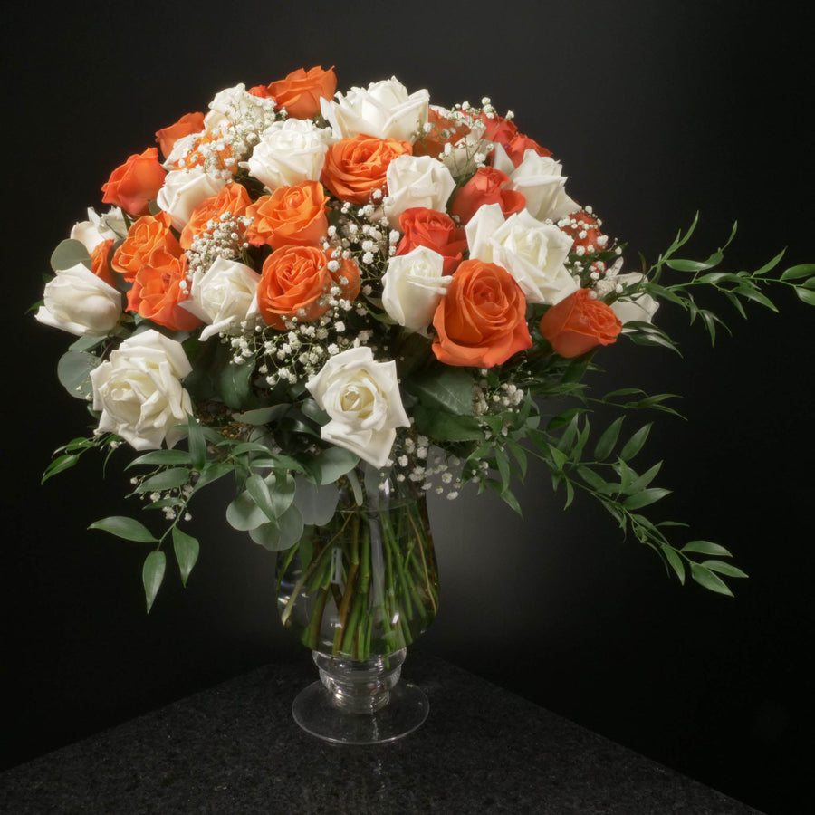 50 Roses / Vase / Fancy